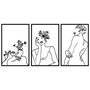 Wallity Flower Face Woman Escultura de Pared en Negro